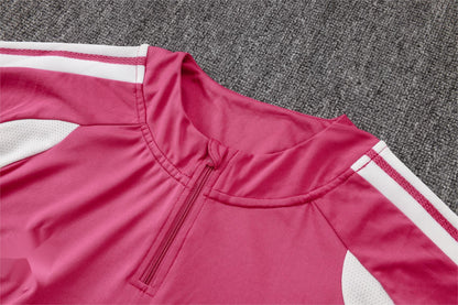 2026-27 Real Madrid Pink Half Zip Training Suit Adults Or Children