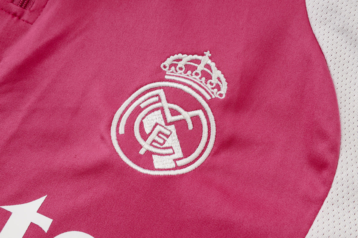 2026-27 Real Madrid Pink Half Zip Training Suit Adults Or Children