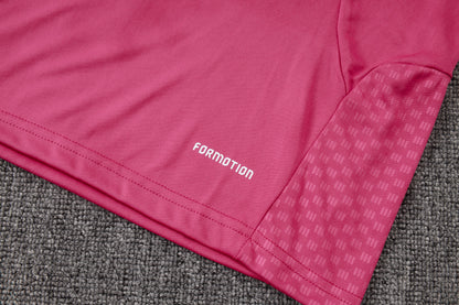 2026-27 Real Madrid Pink Half Zip Training Suit Adults Or Children