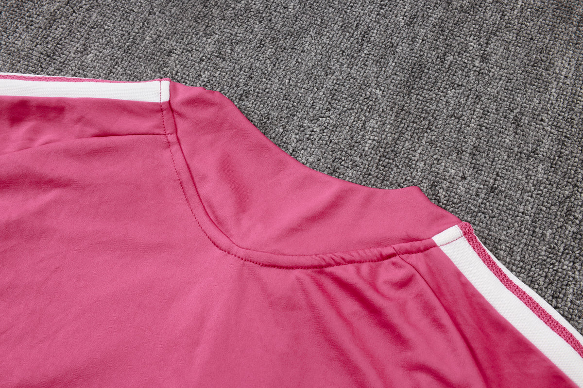 2026-27 Real Madrid Pink Half Zip Training Suit Adults Or Children