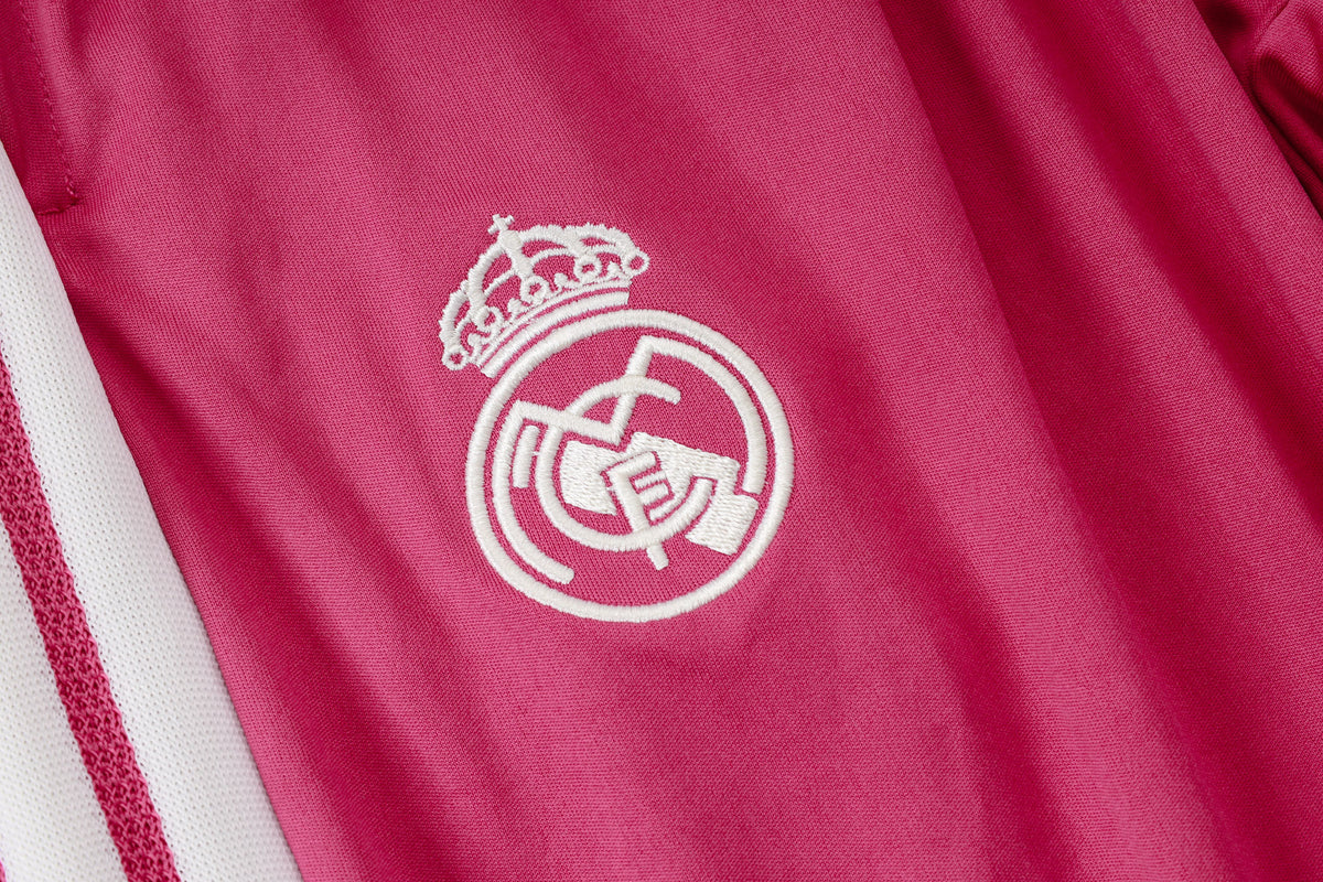 2026-27 Real Madrid Pink Half Zip Training Suit Adults Or Children