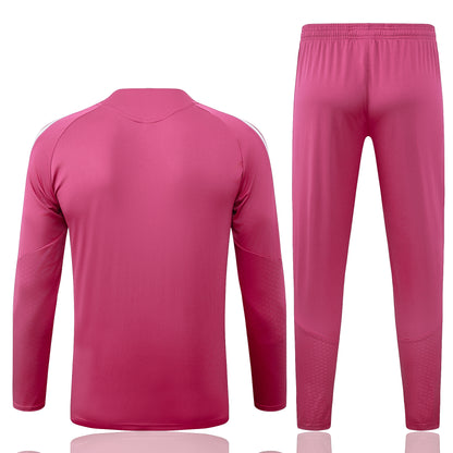 2026-27 Real Madrid Pink Half Zip Training Suit Adults Or Children