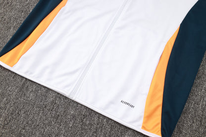 2024-25 Real Madrid White Training Suit Kit Long zipper S-2XL
