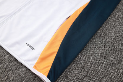 2024-25 Real Madrid White Training Suit Kit Long zipper S-2XL