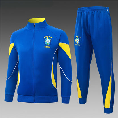 2026 Brazil Color Blue Full Zip Training Suit Adults Or Children