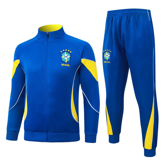 2026 Brazil Color Blue Full Zip Training Suit Adults Or Children