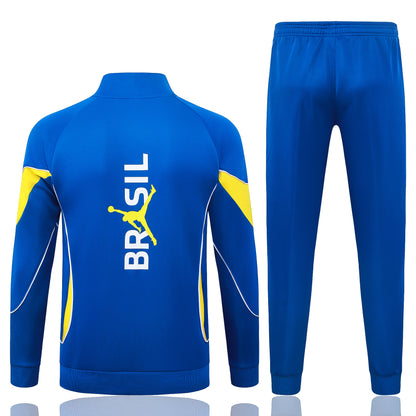 2026 Brazil Color Blue Full Zip Training Suit Adults Or Children