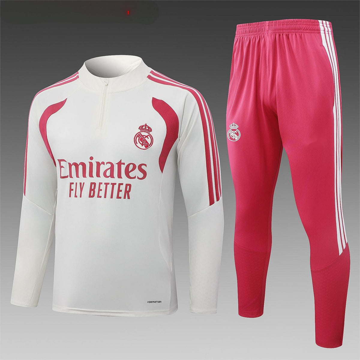 2026-27 Real Madrid Beige Half Zip Training Suit Adults Or Children