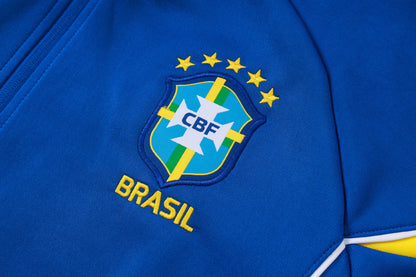 2026 Brazil Color Blue Full Zip Training Suit Adults Or Children