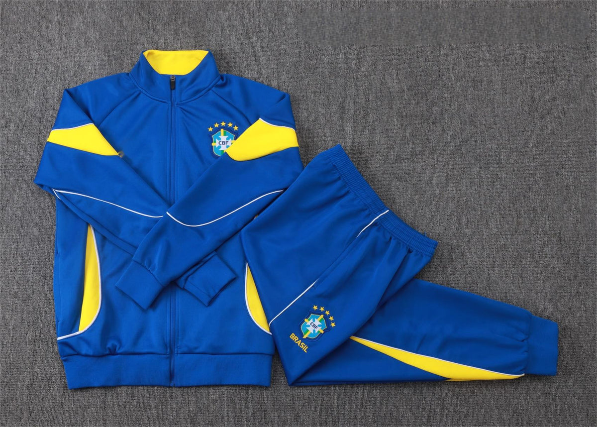 2026 Brazil Color Blue Full Zip Training Suit Adults Or Children