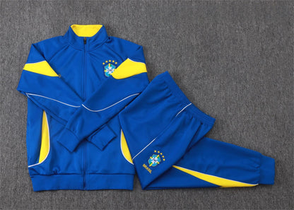 2026 Brazil Color Blue Full Zip Training Suit Adults Or Children