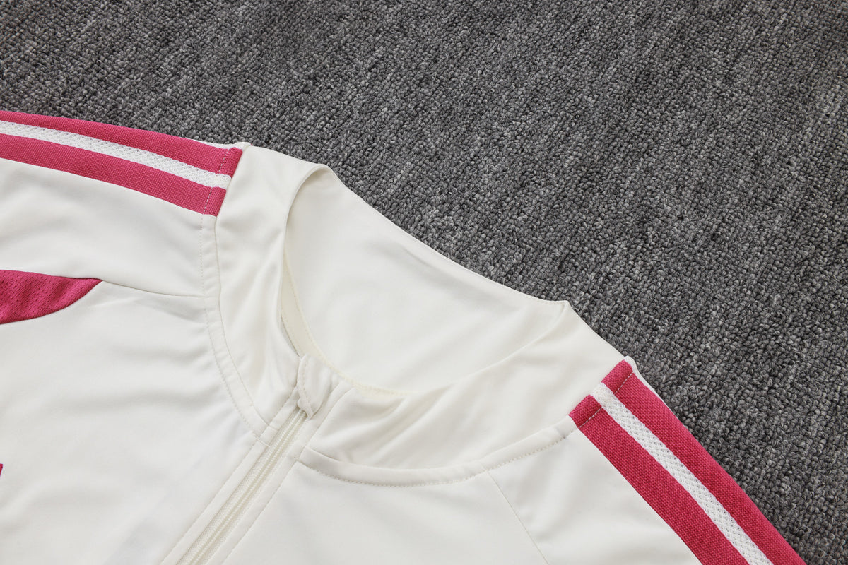 2026-27 Real Madrid Beige Half Zip Training Suit Adults Or Children