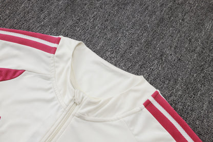 2026-27 Real Madrid Beige Half Zip Training Suit Adults Or Children