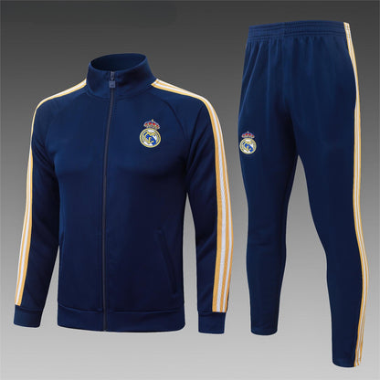 2026-27 Real Madrid Dark Blue Full Zip Training Suit Adults Or Children