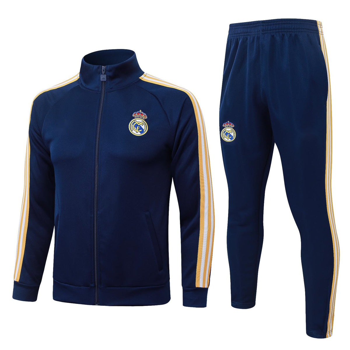 2026-27 Real Madrid Dark Blue Full Zip Training Suit Adults Or Children
