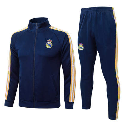 2026-27 Real Madrid Dark Blue Full Zip Training Suit Adults Or Children