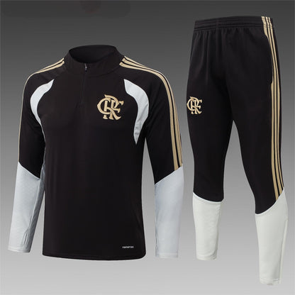 2026-27 Flamengo Deep Brown Half Zip Training Suit Adults Or Children