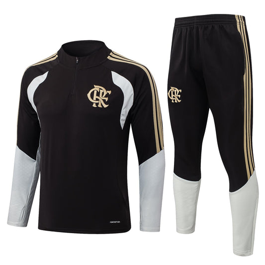 2026-27 Flamengo Deep Brown Half Zip Training Suit Adults Or Children