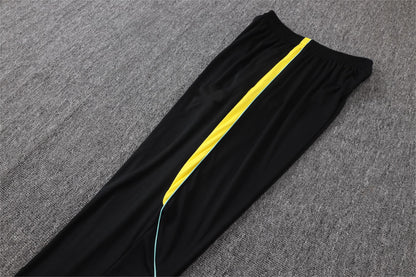 2026 Brazil Black Yellow Half Zip Training Suit Adults Or Children