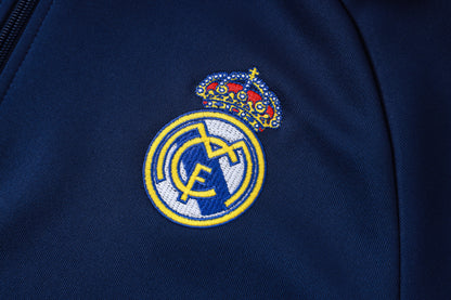 2026-27 Real Madrid Dark Blue Full Zip Training Suit Adults Or Children