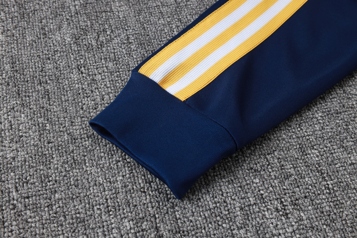 2026-27 Real Madrid Dark Blue Full Zip Training Suit Adults Or Children