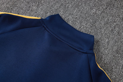 2026-27 Real Madrid Dark Blue Full Zip Training Suit Adults Or Children