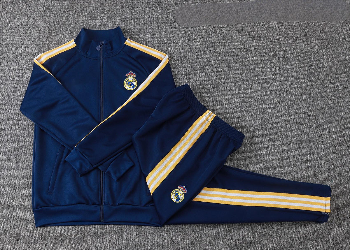2026-27 Real Madrid Dark Blue Full Zip Training Suit Adults Or Children