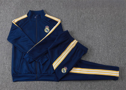 2026-27 Real Madrid Dark Blue Full Zip Training Suit Adults Or Children