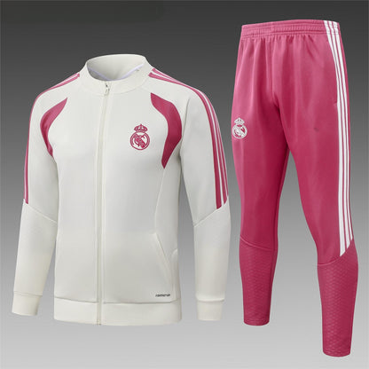 2026-27 Real Madrid Beige Full Zip Training Suit Adults Or Children