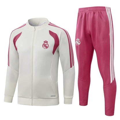 2026-27 Real Madrid Beige Full Zip Training Suit Adults Or Children