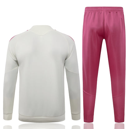 2026-27 Real Madrid Beige Full Zip Training Suit Adults Or Children