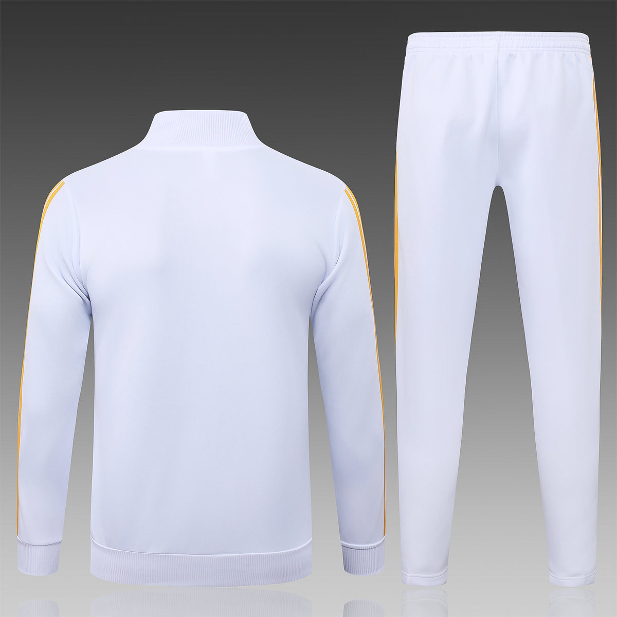 2026-27 Real Madrid White Deep Blue Yellow Full Zip Training Suit Adults Or Children