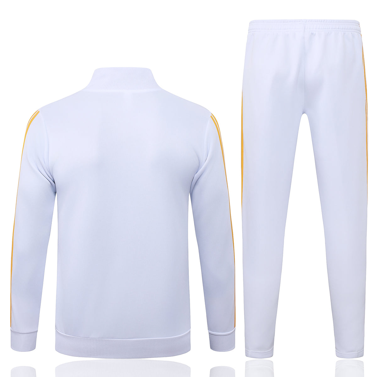 2026-27 Real Madrid White Deep Blue Yellow Full Zip Training Suit Adults Or Children