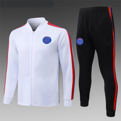 2026-27 Paris White Red Full Zip Training Suit Adults Or Children