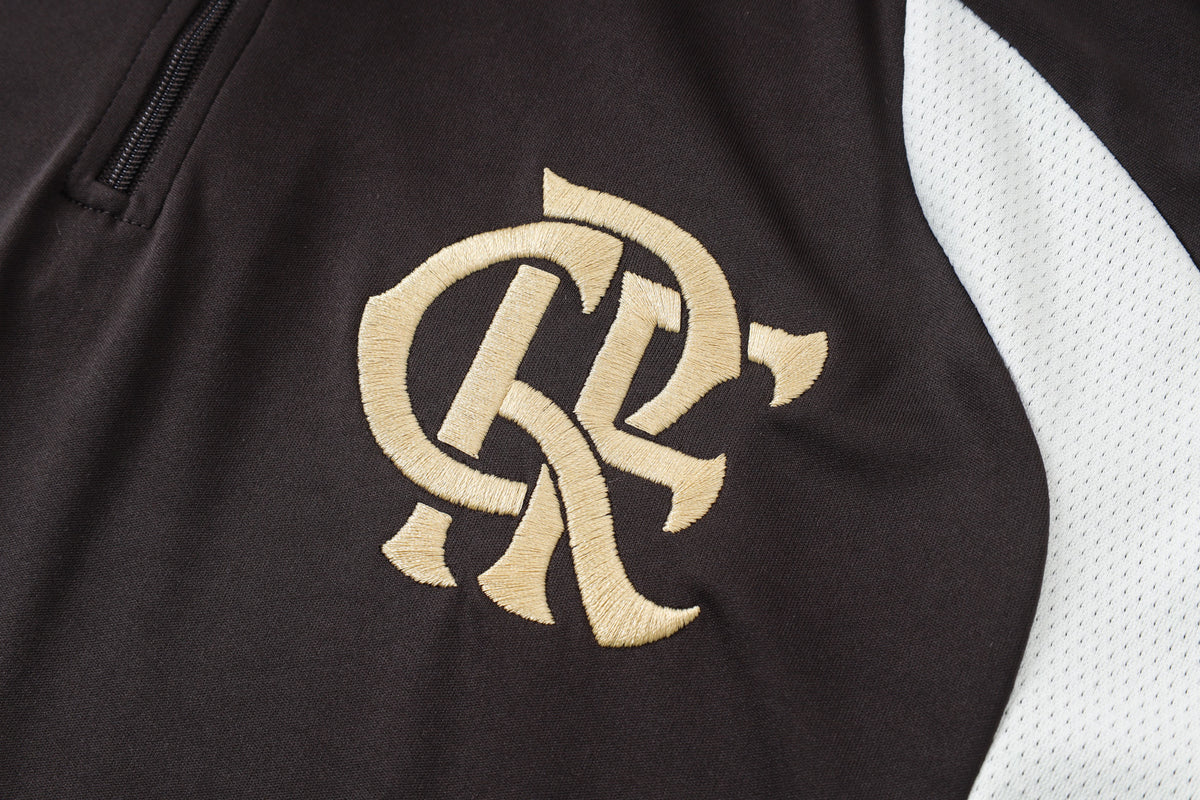 2026-27 Flamengo Deep Brown Half Zip Training Suit Adults Or Children