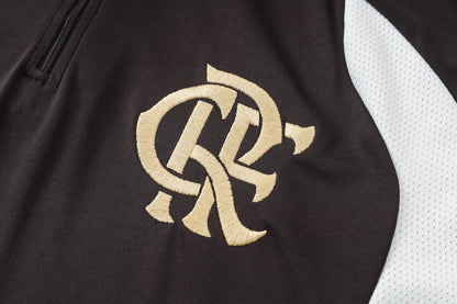 2026-27 Flamengo Deep Brown Half Zip Training Suit Adults Or Children