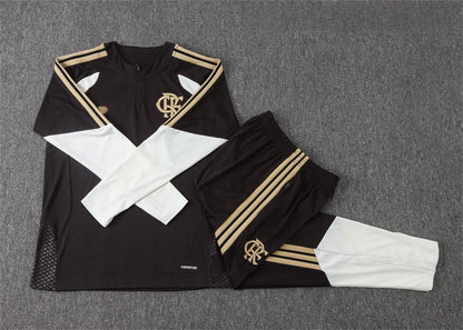 2026-27 Flamengo Deep Brown Half Zip Training Suit Adults Or Children