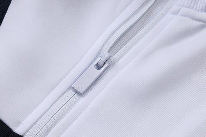 2026-27 Real Madrid White Deep Blue Yellow Full Zip Training Suit Adults Or Children