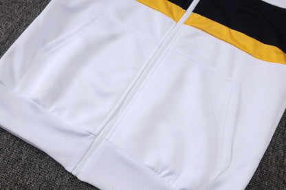 2026-27 Real Madrid White Deep Blue Yellow Full Zip Training Suit Adults Or Children