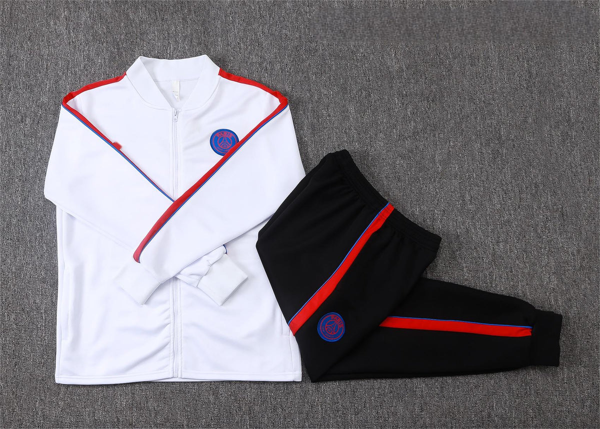 2026-27 Paris White Red Full Zip Training Suit Adults Or Children