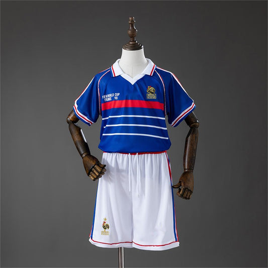 1998 France Home Retro Kids Size 16-28