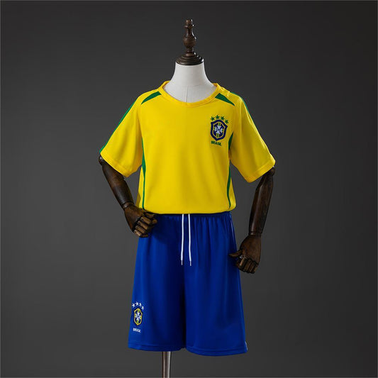 2002 Brazil Home Retro Kids SIZE 16-28