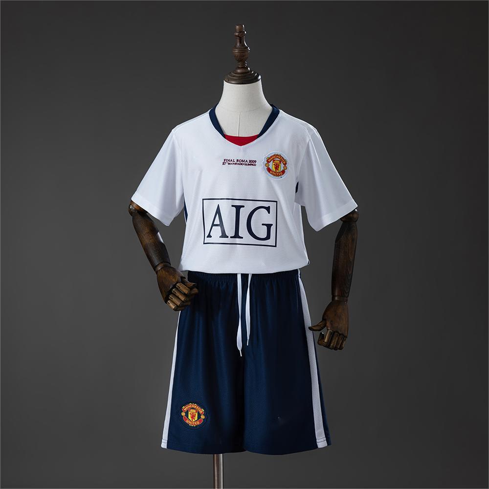 2008-09 Manchester United Away (UEFA Champions League) Retro Kids SIZE 16-28