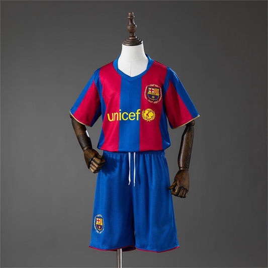 2007-08 Barcelona Home Retro Kids Size 16-28