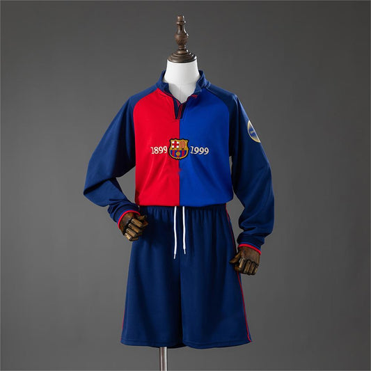 1999-2000 Barcelona 100th Anniversary Retro Long Sleeve Kids Size 16-28