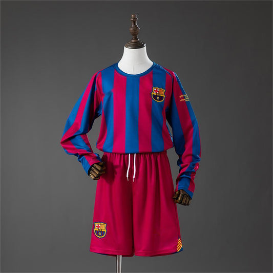 2005-06 Barcelona Home (UEFA Champions League) Retro Long Sleeve Kids SIZE 16-28
