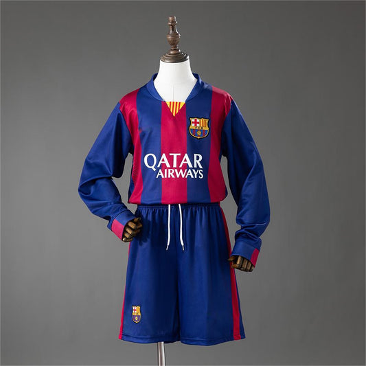 2014-15 Barcelona Home Retro Long Sleeve Kids Size 16-28