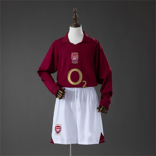 2005-06 Arsenal Home Retro Long Sleeve Kids Size 16-28