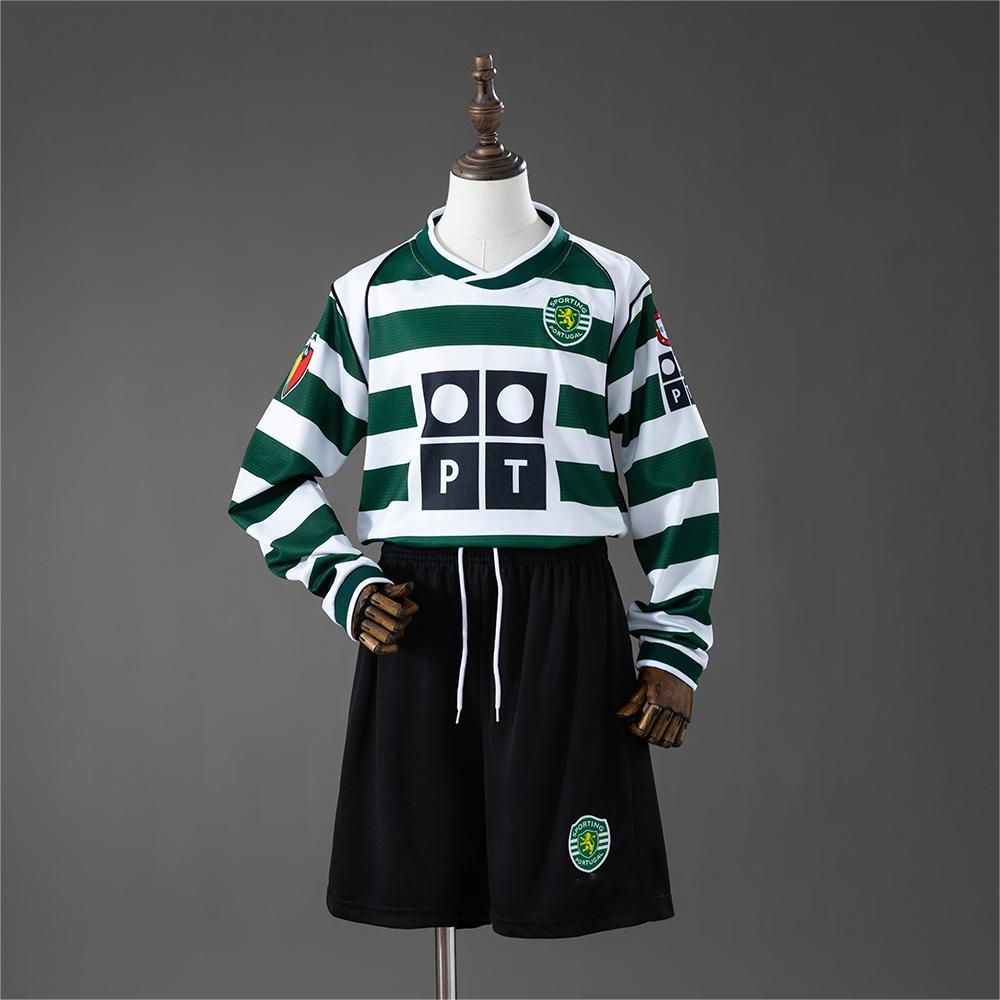 2001-02 Sporting CP Home Retro Long Sleeve Kids Size 16-28