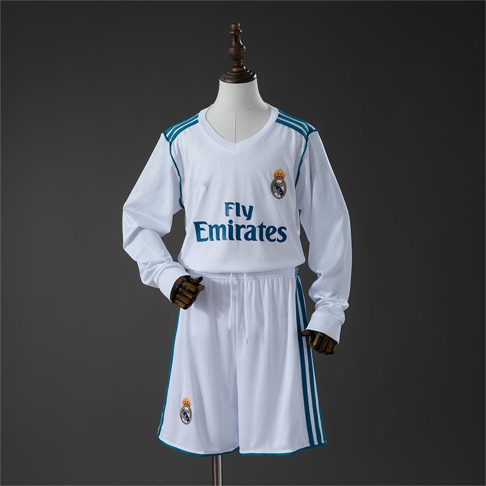 2017-18 Real Madrid Home Retro Long Sleeve Kids Size 16-28